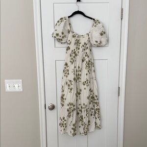 Abercrombie & Fitch Green Floral Midi Dress